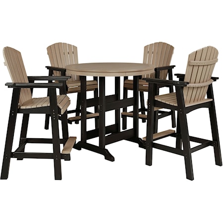 5-Piece Round Bar Table Set